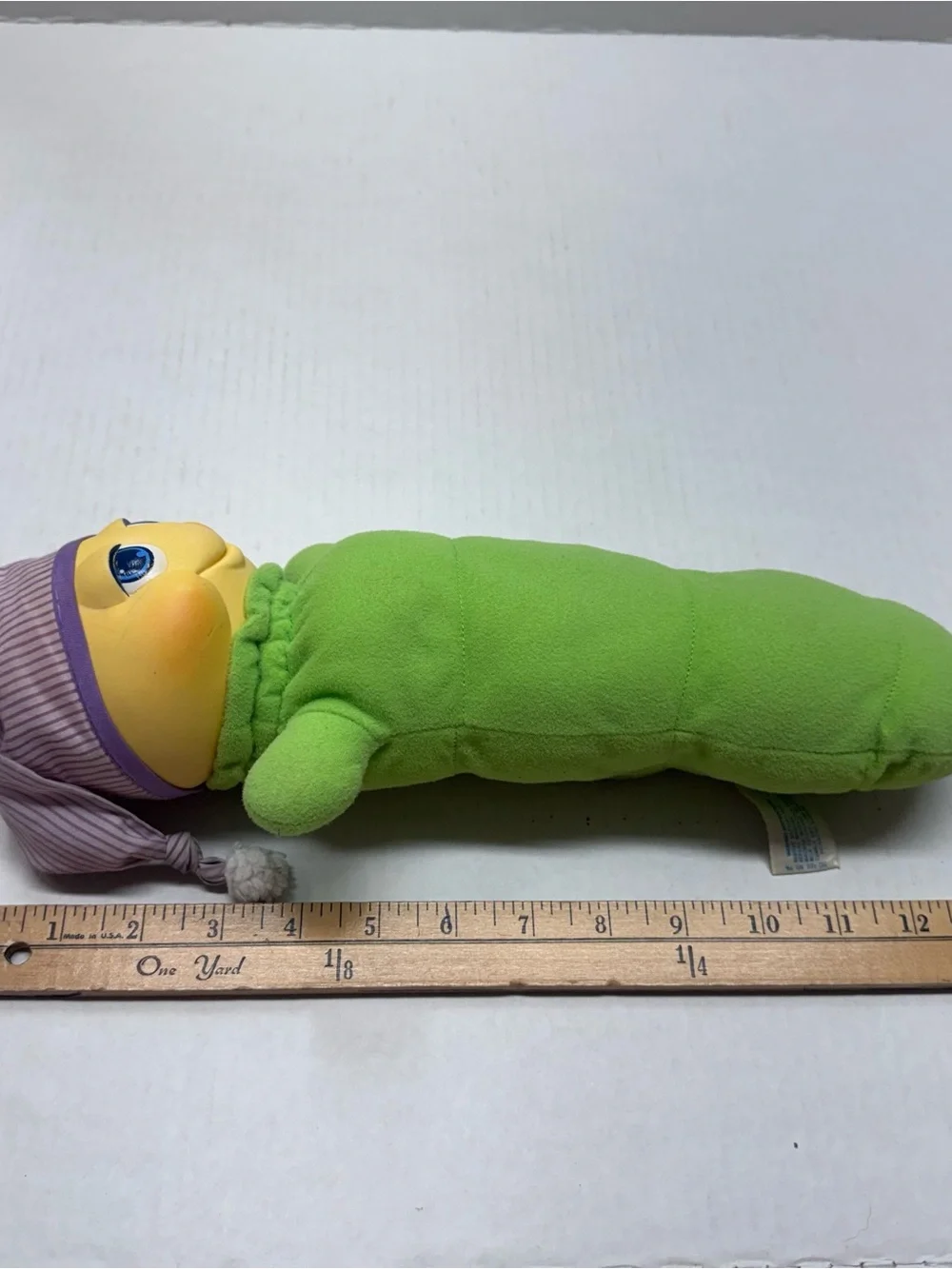 Vintage Hasbro Glo Worm Gloworm Plush Light Up Toy Works Playskool